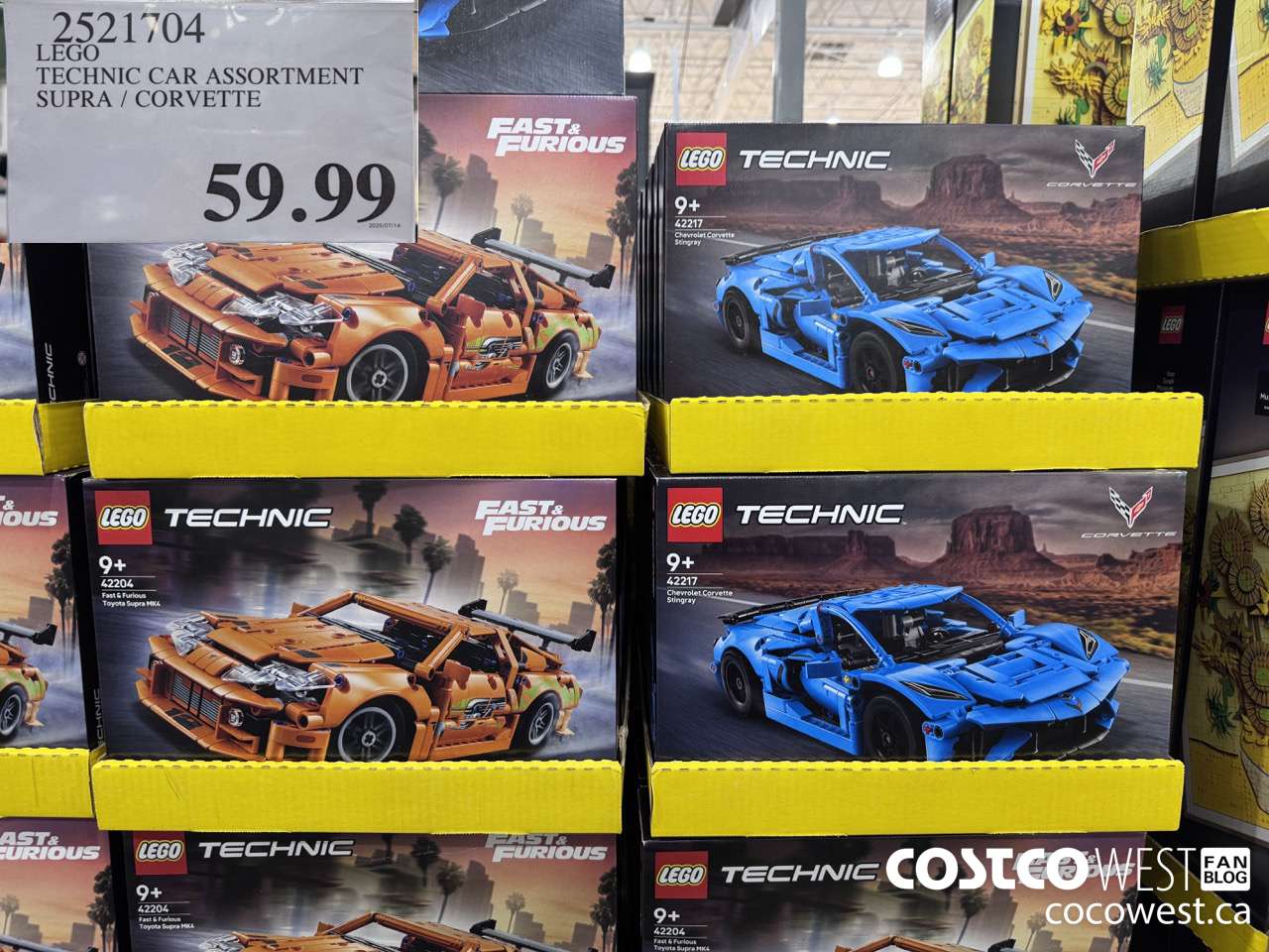 2521704 LEGO TECHNIC CAR ASSORTMENT SUPRA/CORVETTE $59.99