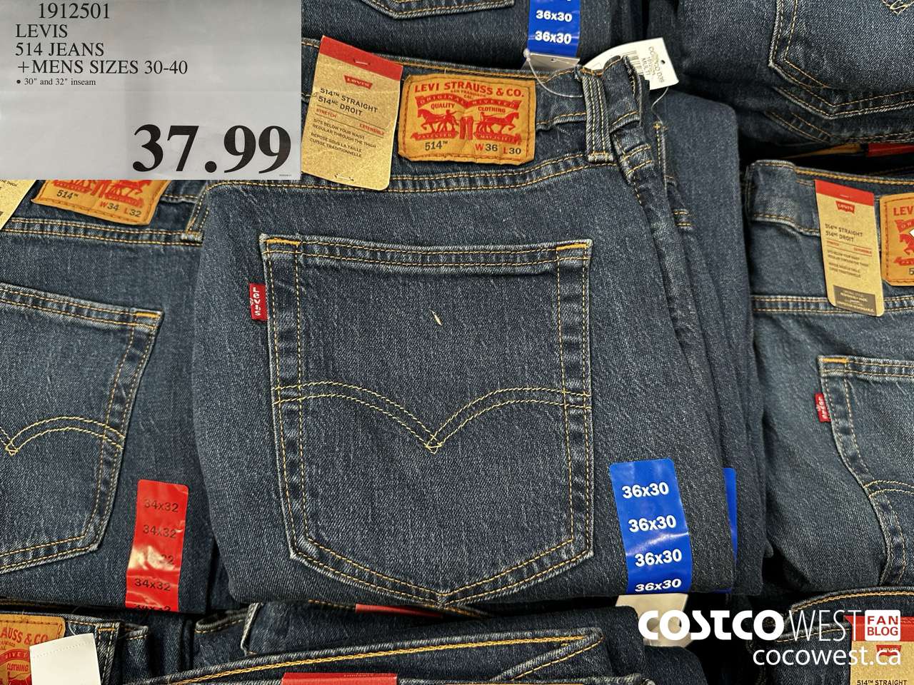1912501 LEVIS 514 JEANS MENS SIZES 30-40 $37.99