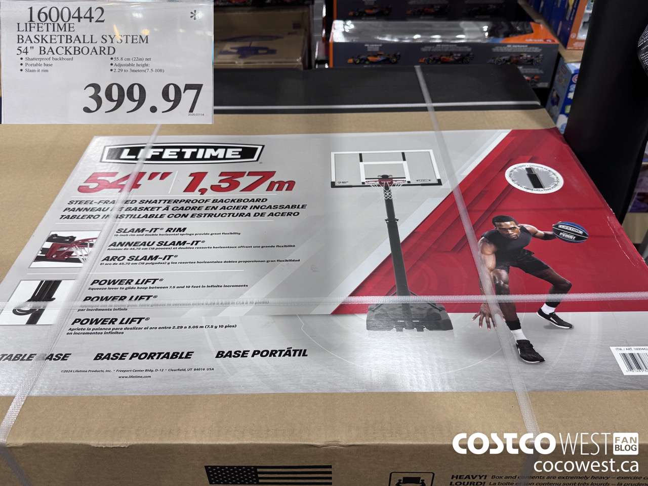 1600442 LIFETIME PRODUCTS BASKETBALL SYSTEM 54IN BACKBOARD $399.97