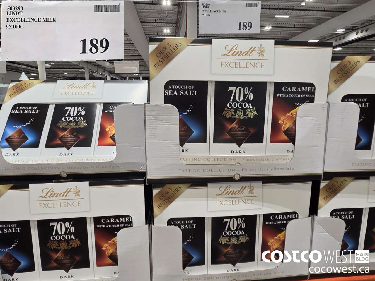 503290 LINDT EXCELLENCE MILK 9 X 100G $189.00