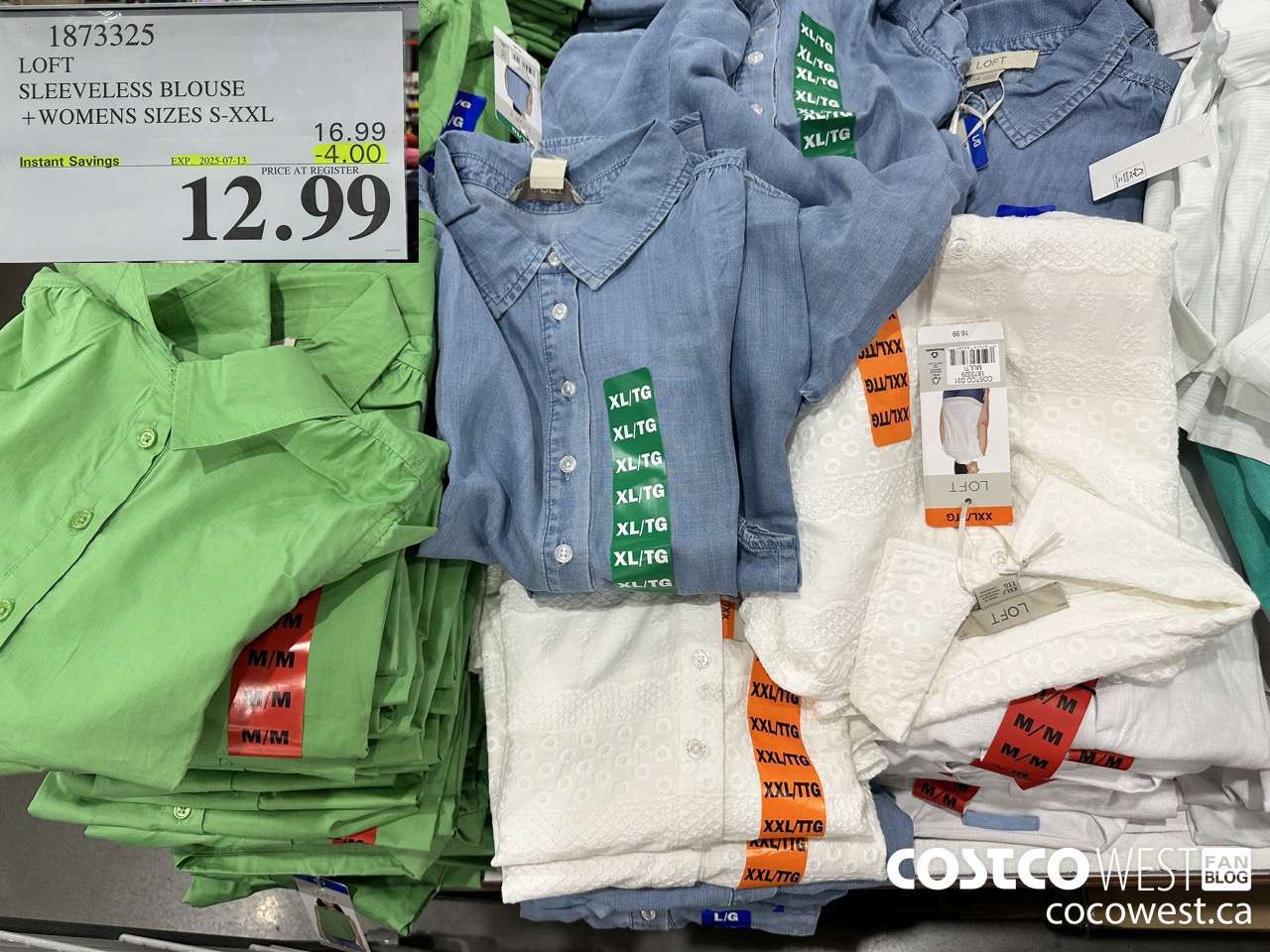 1873325 LOFT SLEEVELESS BLOUSE WOMENS SIZES S-XXL ($4.00 INSTANT SAVINGS EXPIRES ON 2025-07-13) $12.99