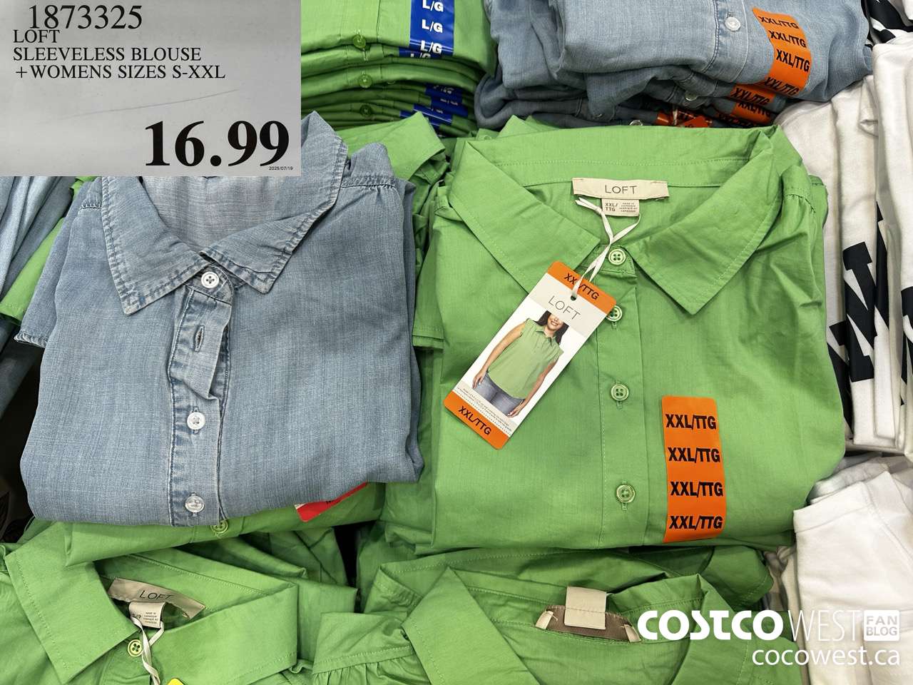 1873325 LOFT SLEEVELESS BLOUSE WOMENS SIZES S-XXL $16.99