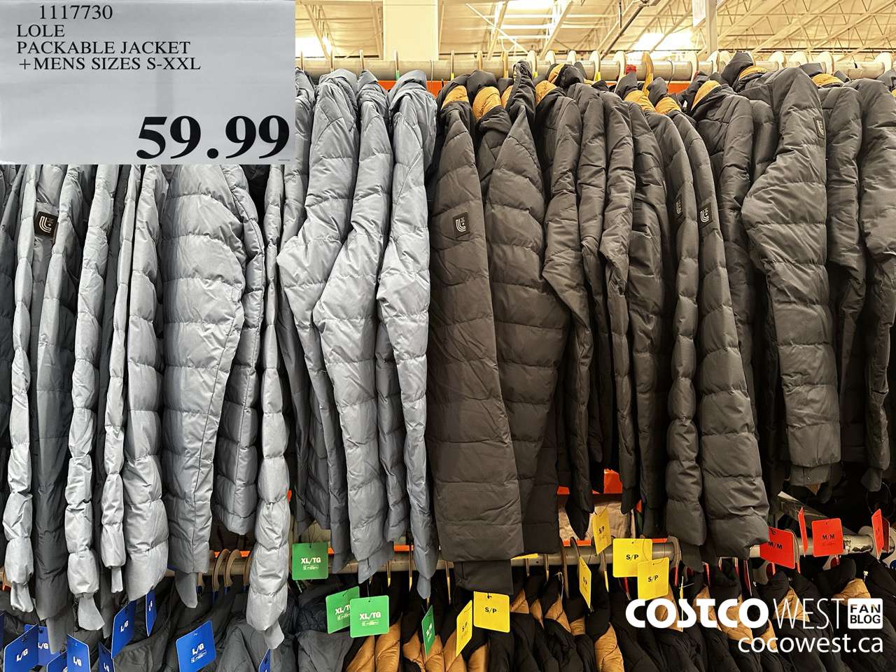 1117730 LOLE PACKABLE JACKET MENS SIZES S-XXL  $59.99