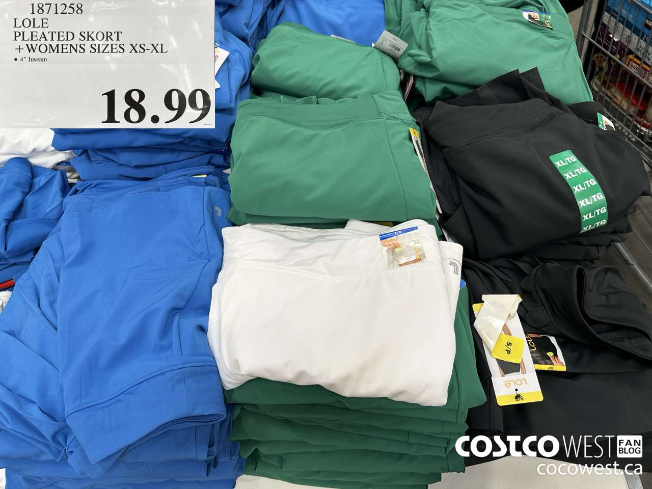 1871258 LOLE PLEATED SKORT WOMENS SIZES XS-XL $18.99