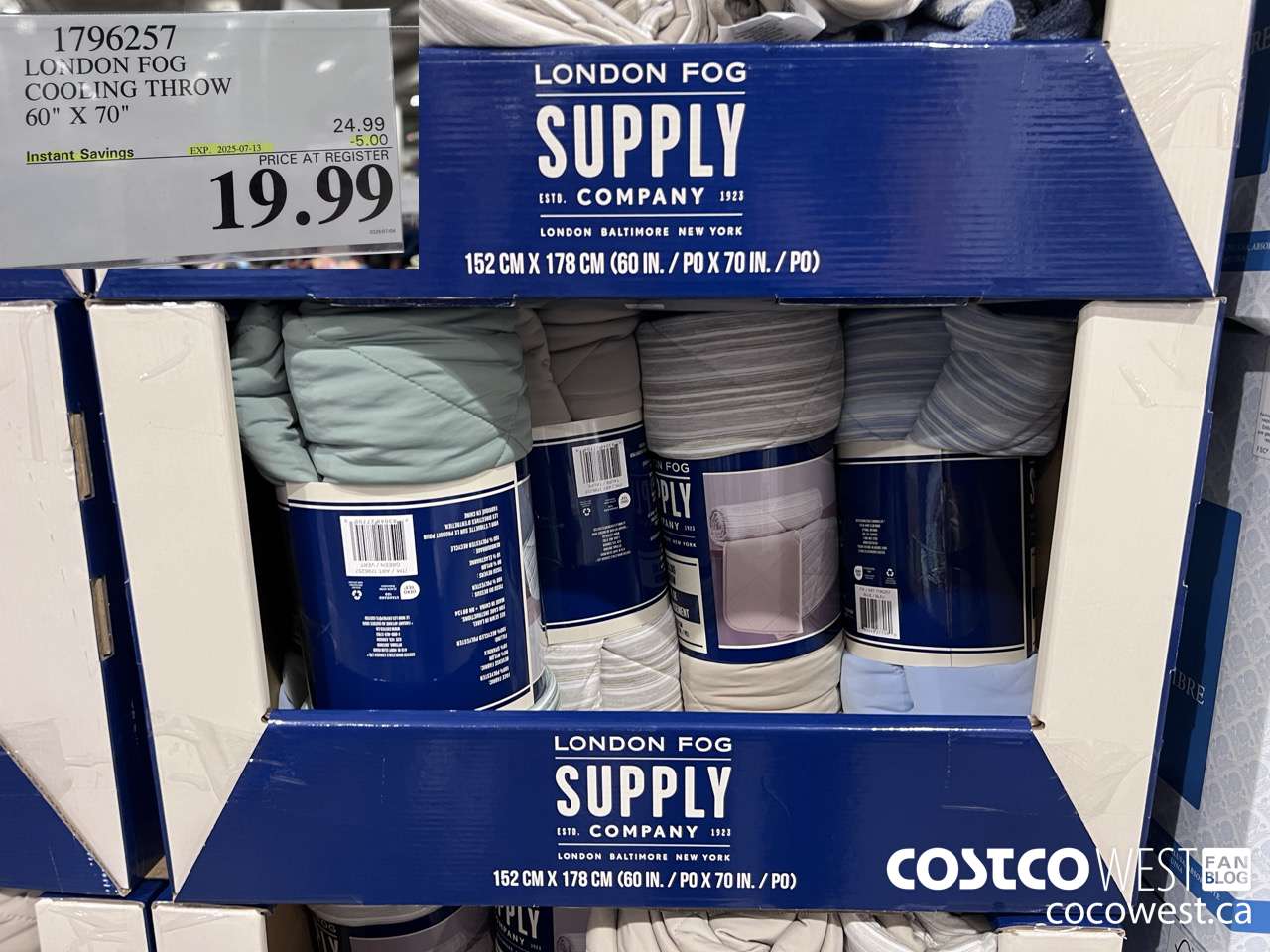 1796257 LONDON FOG COOLING THROW 60