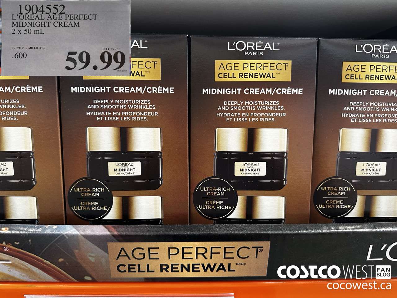 1904552 L'OREAL AGE PERFECT MIDNIGHT CREAM 2 X 50ML $59.99