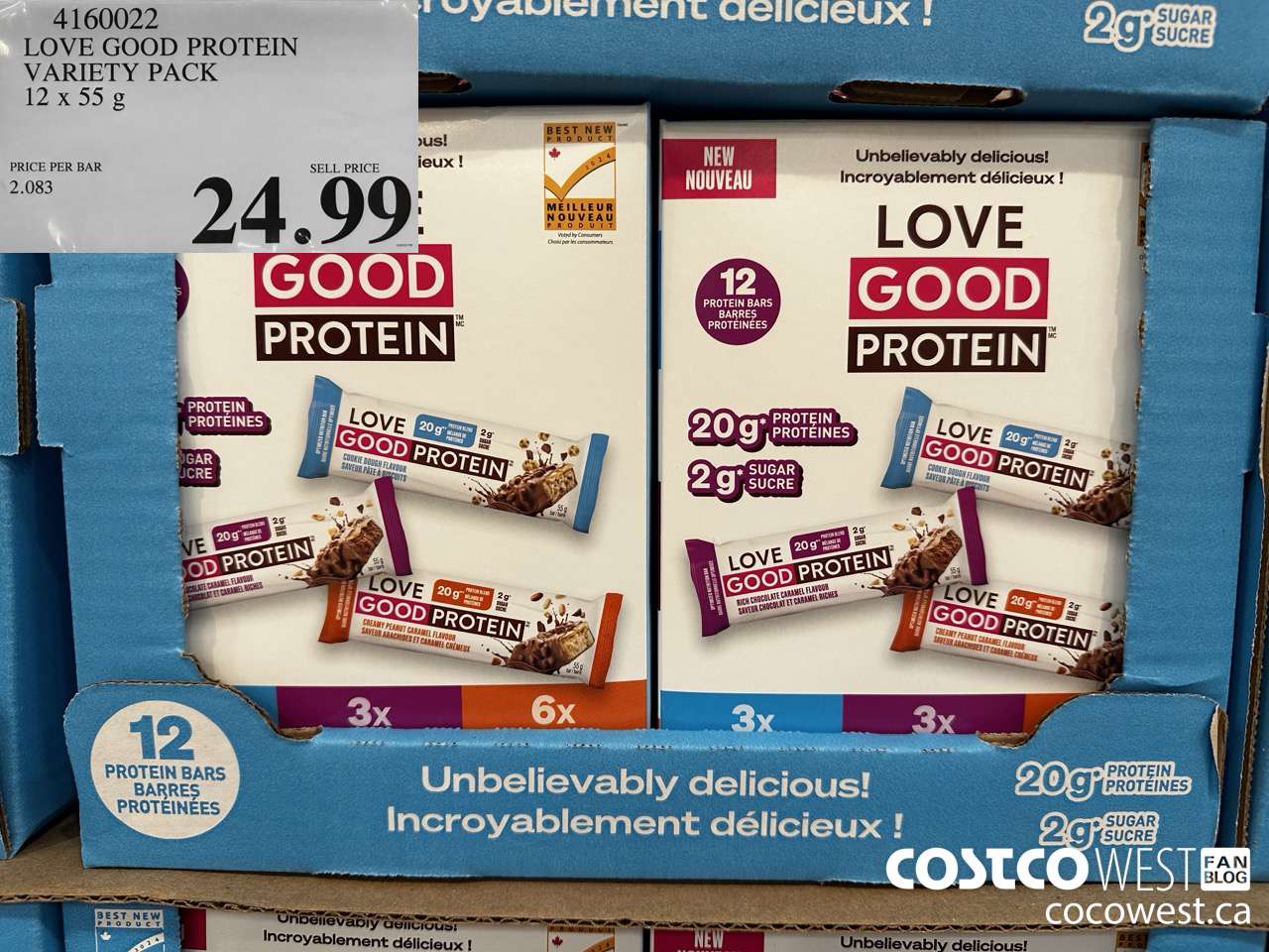 4160022 LOVE GOOD PROTEIN VARIETY PACK 12 X 55G $24.99