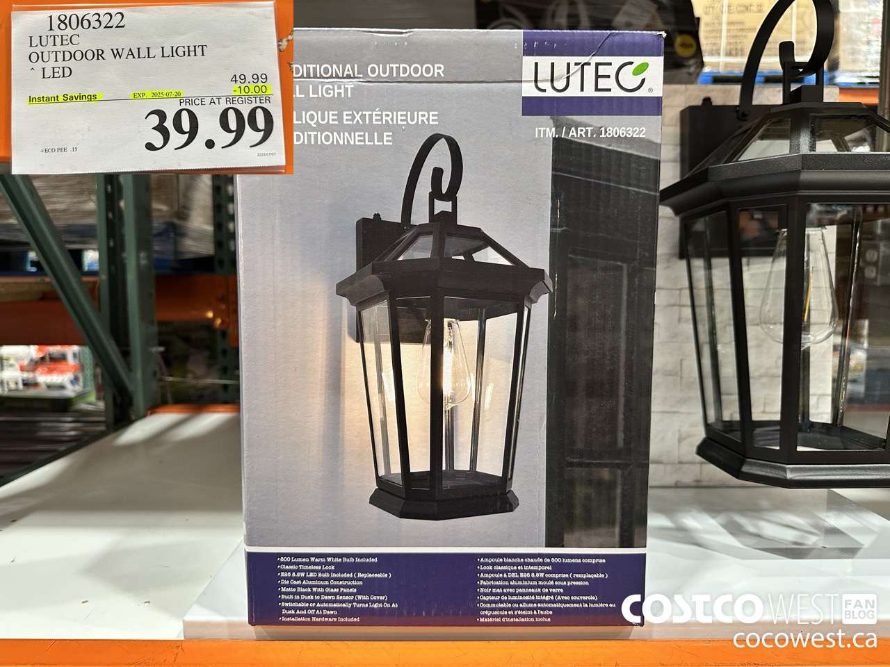 1806322 LUTEC OUTDOOR WALL LIGHT LED ($10.00 INSTANT SAVINGS EXPIRES ON 2025-07-20) $39.99