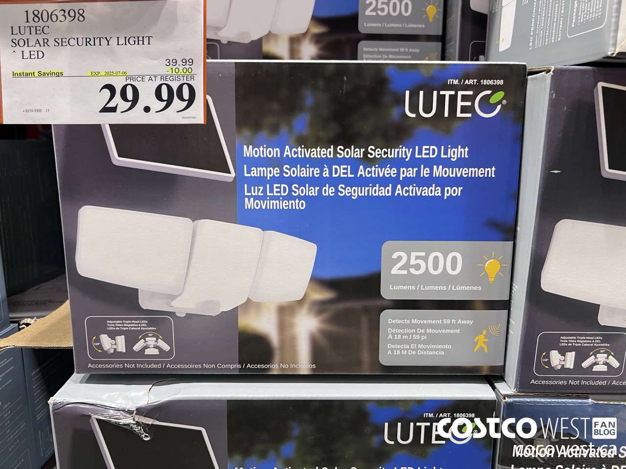 1806398 LUTEC SOLAR SECURITY LIGHT LED ($10.00 INSTANT SAVINGS EXPIRES ON 2025-07-06) $29.99