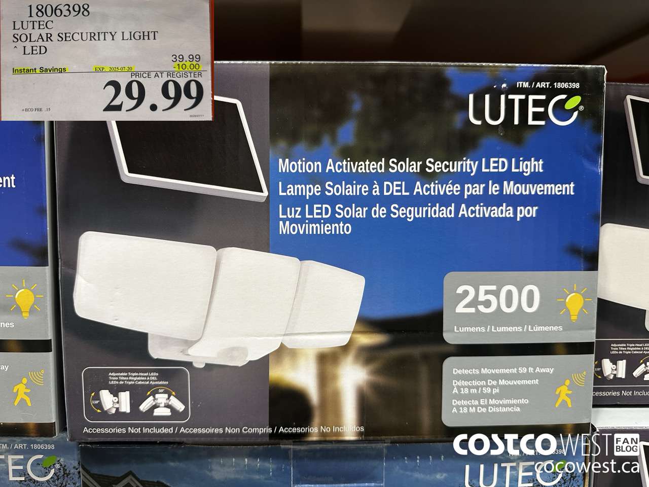 1806398 LUTEC SOLAR SECURITY LIGHT LED ($10.00 INSTANT SAVINGS EXPIRES ON 2025-07-20) $29.99