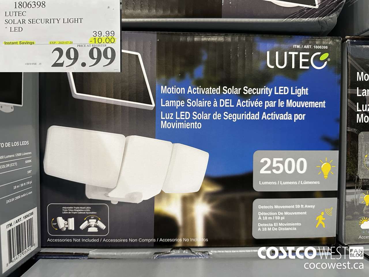 1806398 LUTEC SOLAR SECURITY LIGHT LED ($10.00 INSTANT SAVINGS EXPIRES ON 2025-07-20) $29.99