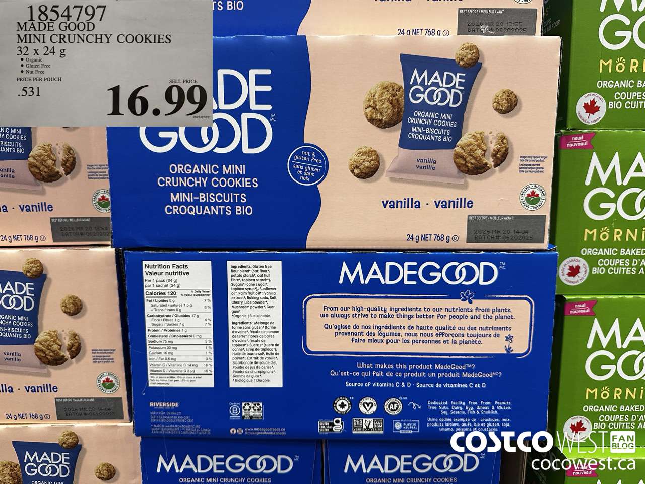 1854797 MADE GOOD MINI CRUNCHY COOKIES 32 X 24G $16.99