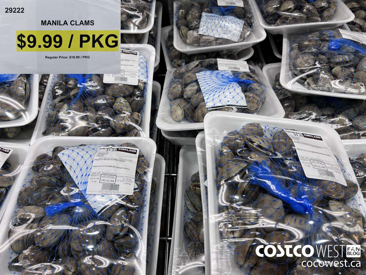 29222 MANILLA CLAMS 3 LBS PER BAG $9.99