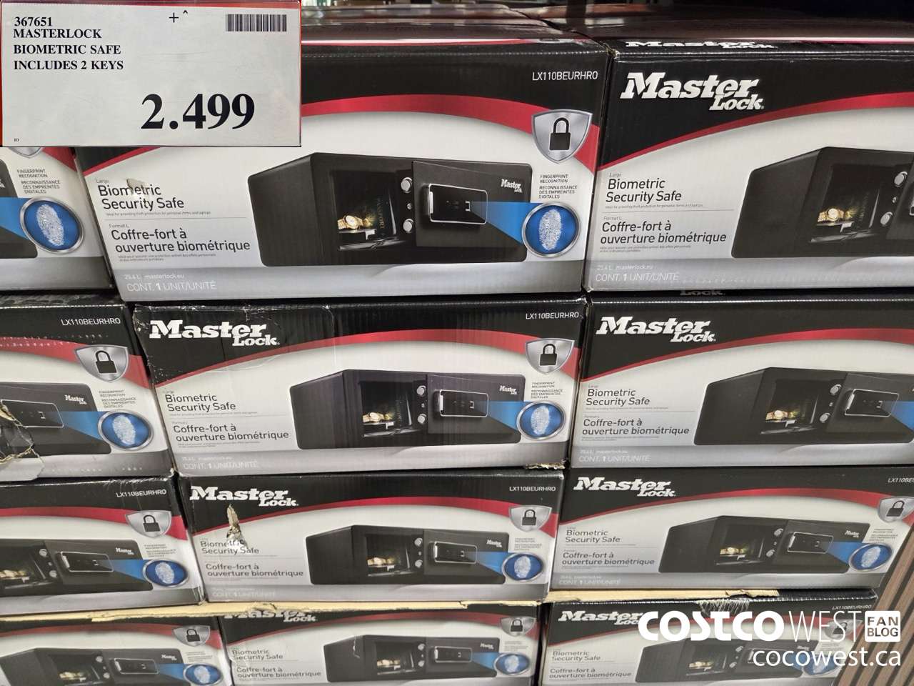 367651 MASTERLOCK BIOMETRIC SAFE INCLUDES 2 KEYS $2499.00