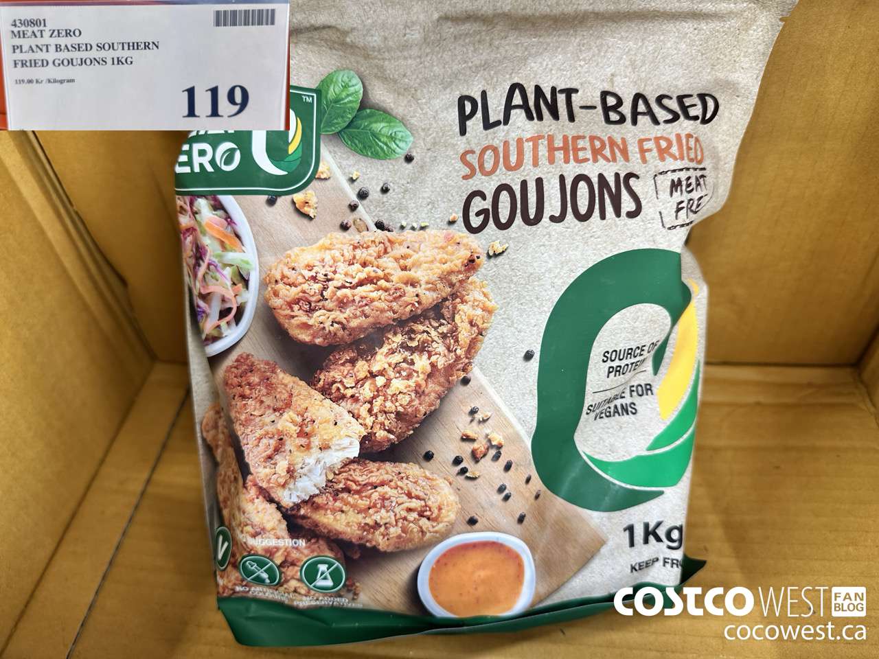 430801 MEAT ZERO PLANT BASED SOUTHERN FRIED GOUJONS 1KG $119.00