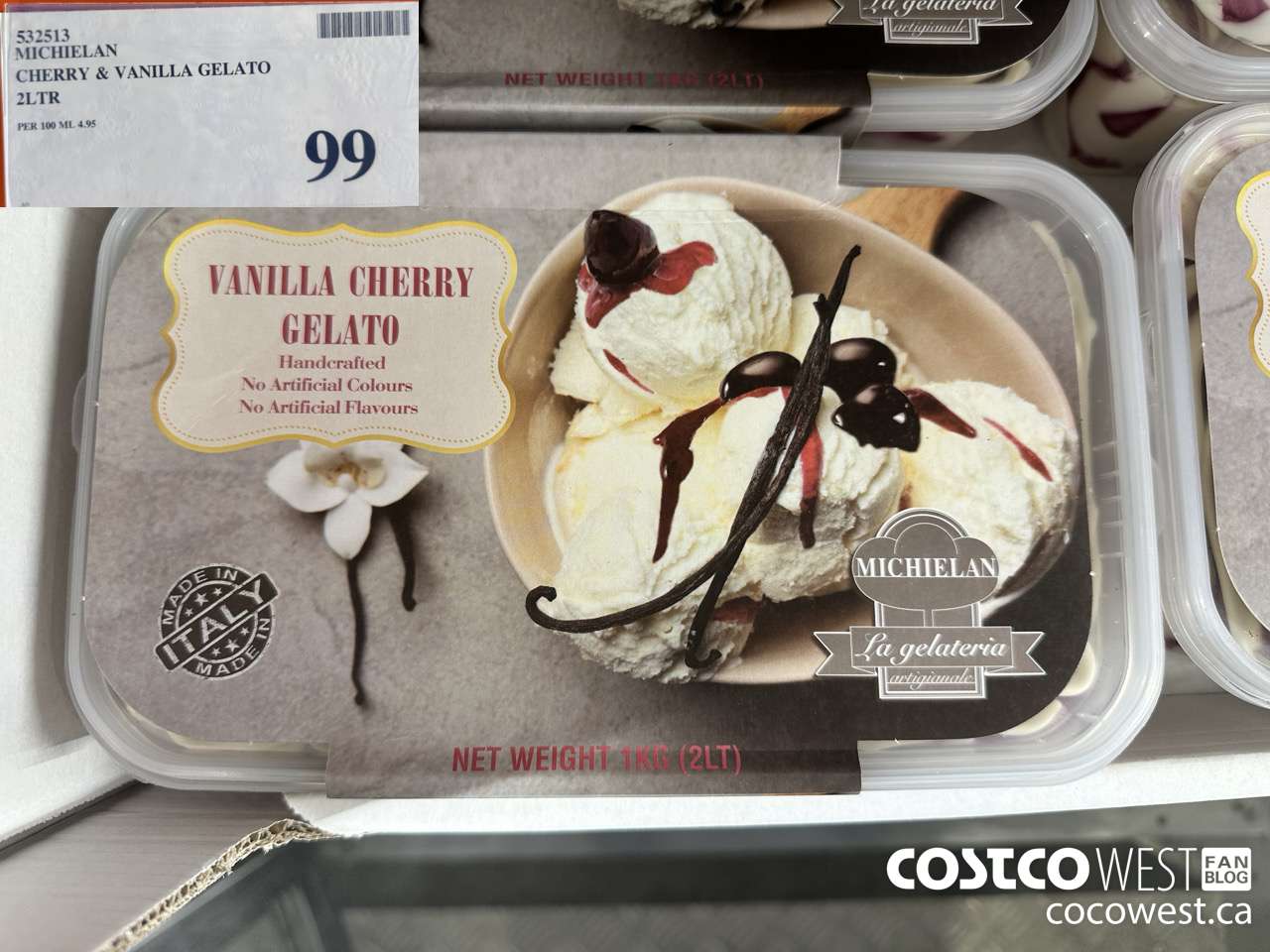 532513 MICHIELAN CHERRY & VANILLA GELATO 2LTR $99.00