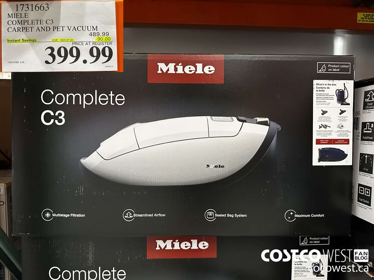 1731663 MIELE COMPLETE C3 CARPET AND PET VACUUM ($90.00 INSTANT SAVINGS EXPIRES ON 2025-07-20) $399.99