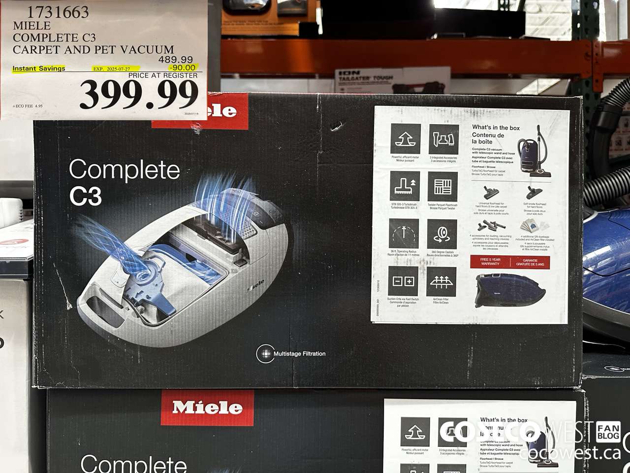 1731663 MIELE COMPLETE C3 CARPET AND PET VACUUM ($90.00 INSTANT SAVINGS EXPIRES ON 2025-07-27) $399.99
