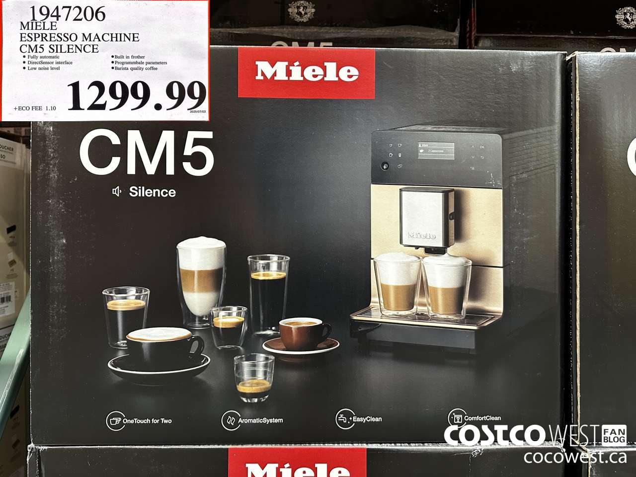1947206 MIELE ESPRESSO MACHINE CM5 SILENCE $1299.99