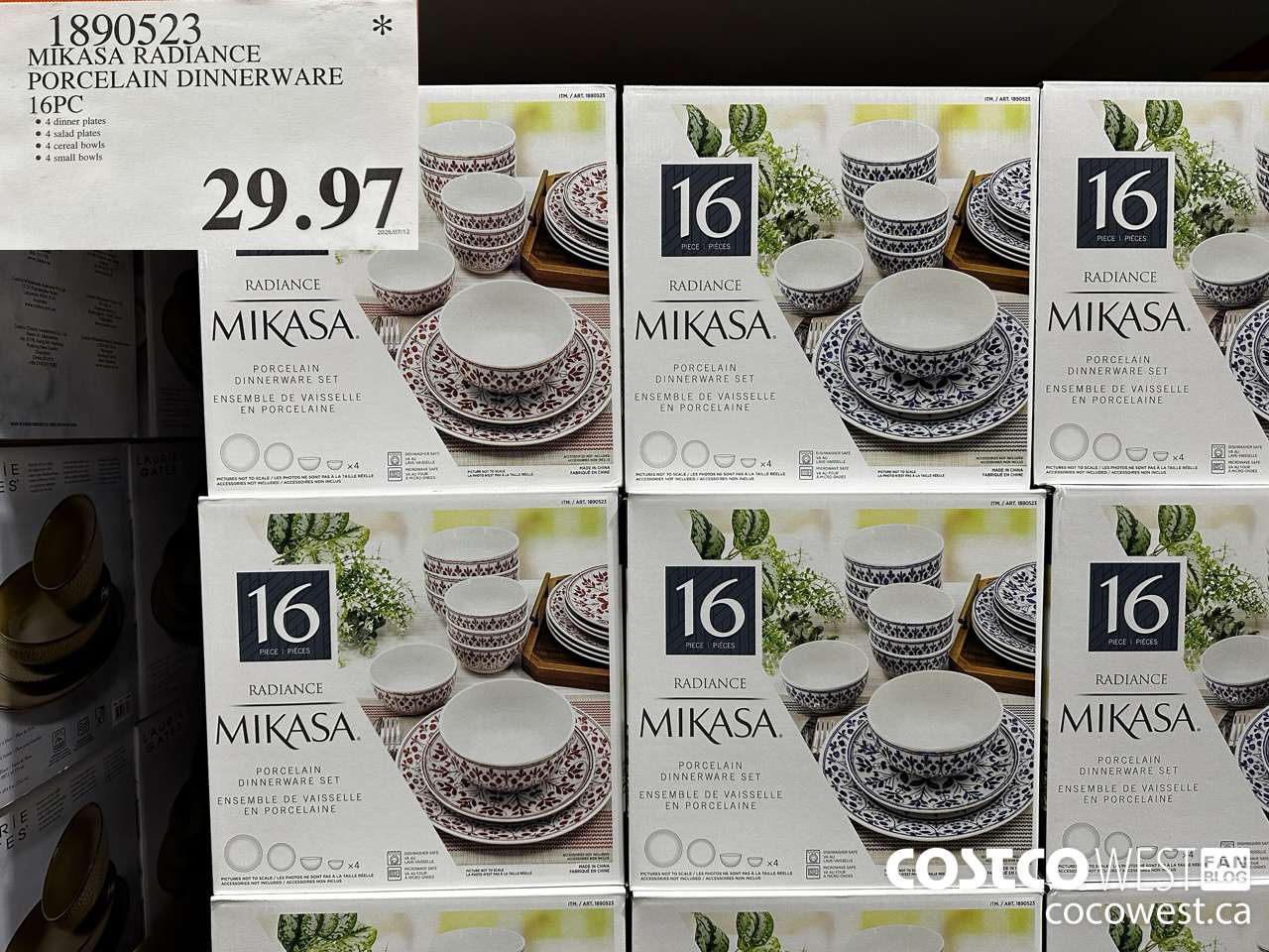 1890523 MIKASA RADIANCE PORCELAINE DINNERWARE 16PC $29.97