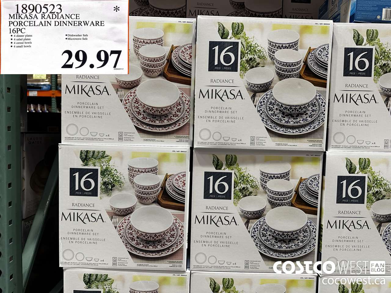 1890523 MIKASA RADIANCE PORCELAINE DINNERWARE 16PC $29.97