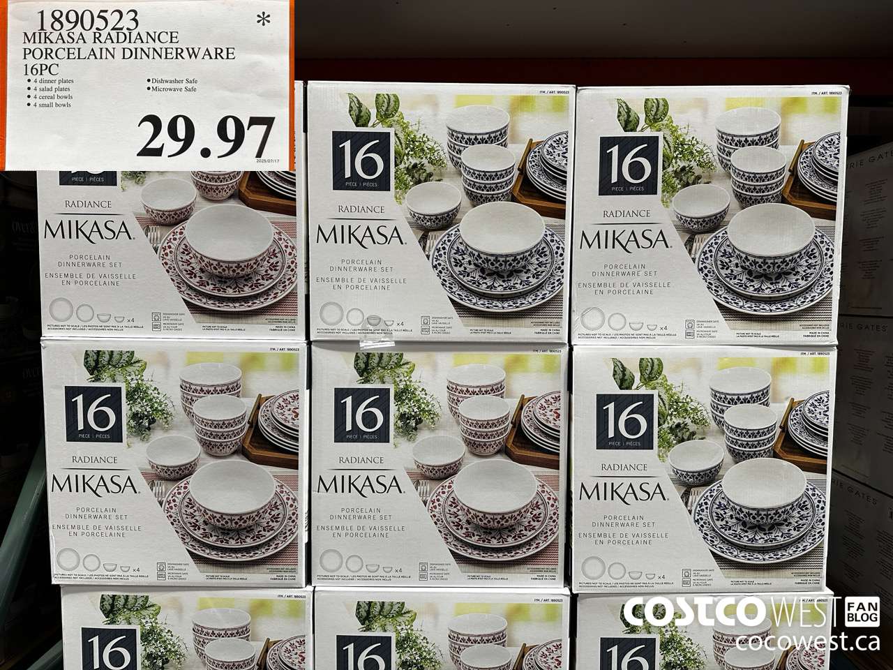 1890523 MIKASA RADIANCE PORCELAINE DINNERWARE 16PC $29.97