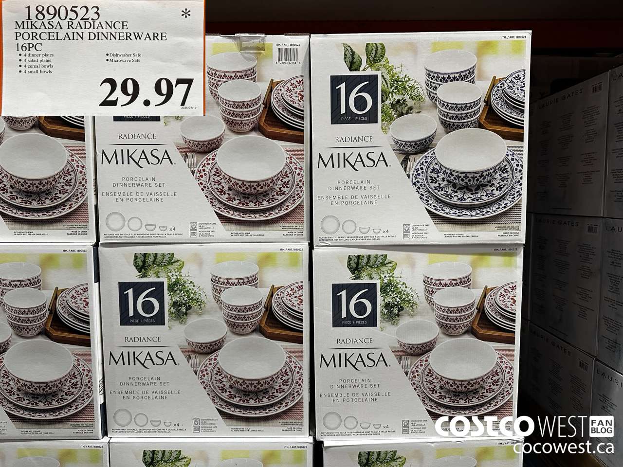 1890523 MIKASA RADIANCE PORCELAINE DINNERWARE 16PC $29.97