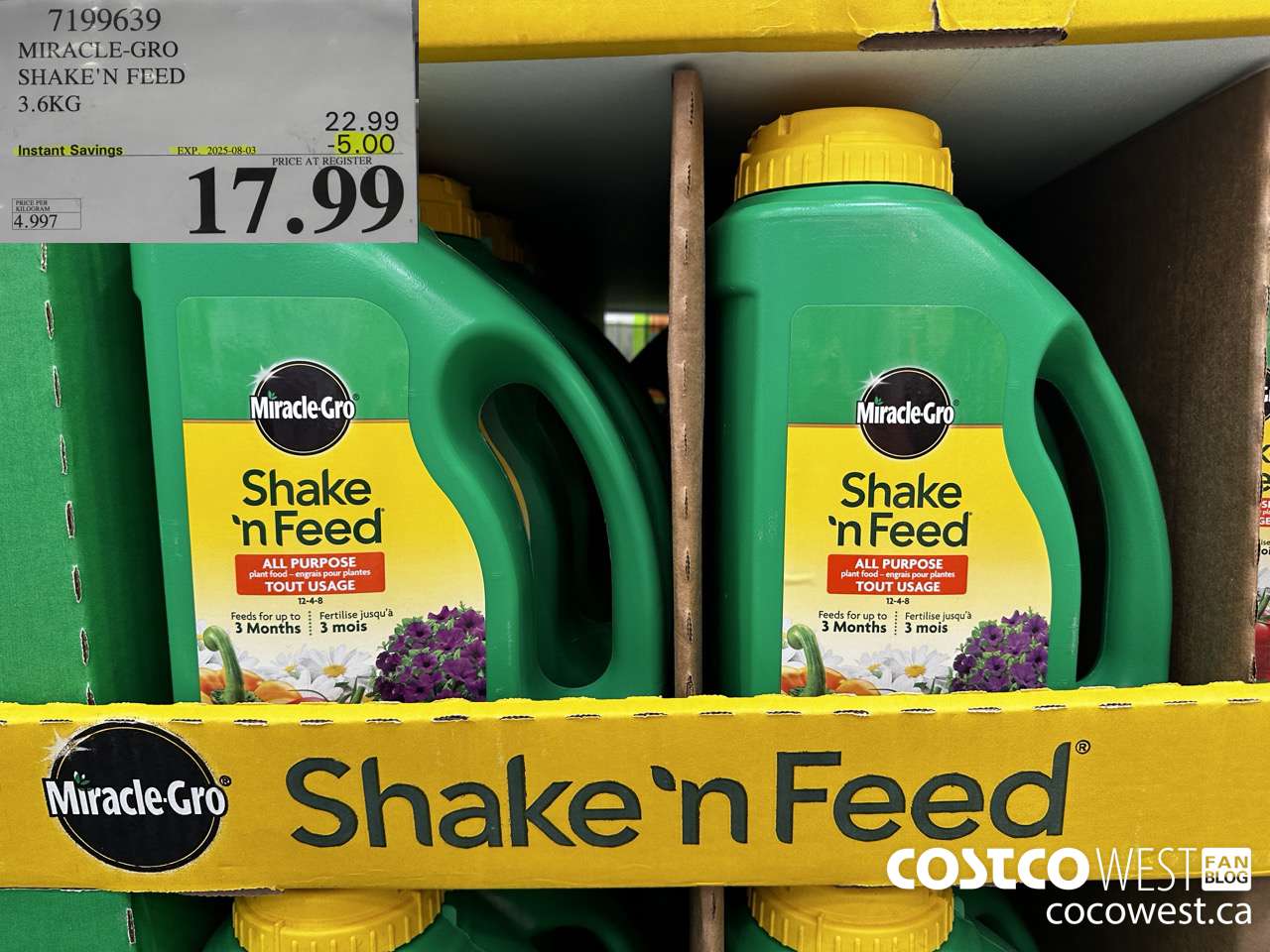 7199639 MIRACLE-GRO SHAKE'N FEED 3.6KG ($5.00 INSTANT SAVINGS EXPIRES ON 2025-08-03) $17.99