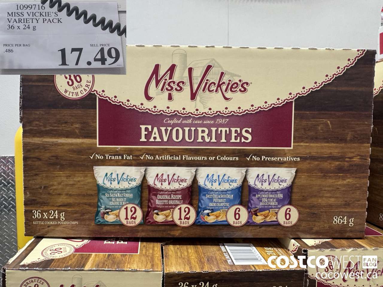 1099716 MISS VICKIE'S VARIETY PACK 36 X 24G $17.49