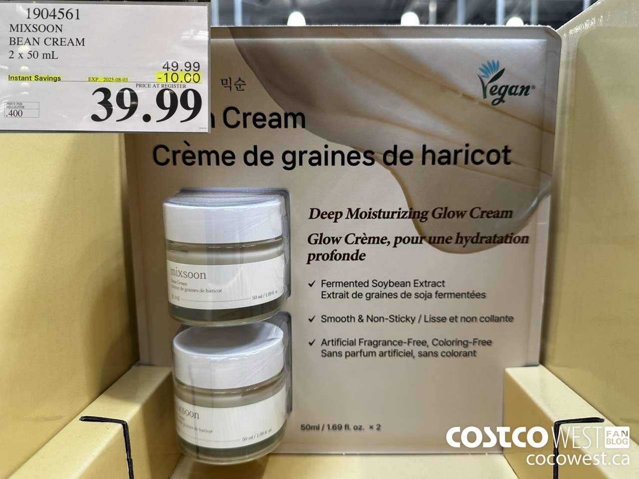 1904561 MIXSOON BEAN CREAM 2 X 50ML ($10.00 INSTANT SAVINGS EXPIRES ON 2025-08-03) $39.99