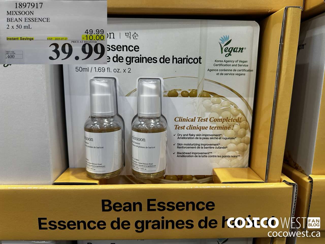 1897917 MIXSOON BEAN ESSENCE 2 X 50ML ($10.00 INSTANT SAVINGS EXPIRES ON 2025-07-27) $39.99