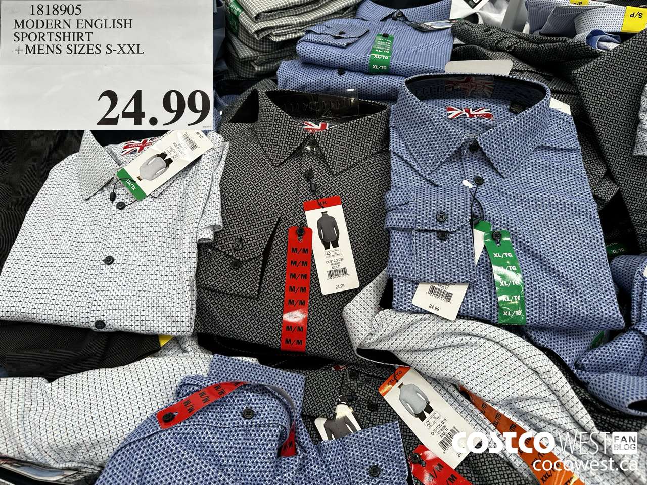 1818905 MODERN ENGLISH SPORTSHIRT MENS SIZES S-XXL $24.99