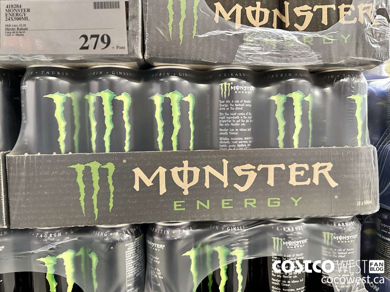 418284 MONSTER ENERGY 24 X 500ML (EXPIRES ON 2025-06-01) $279.00
