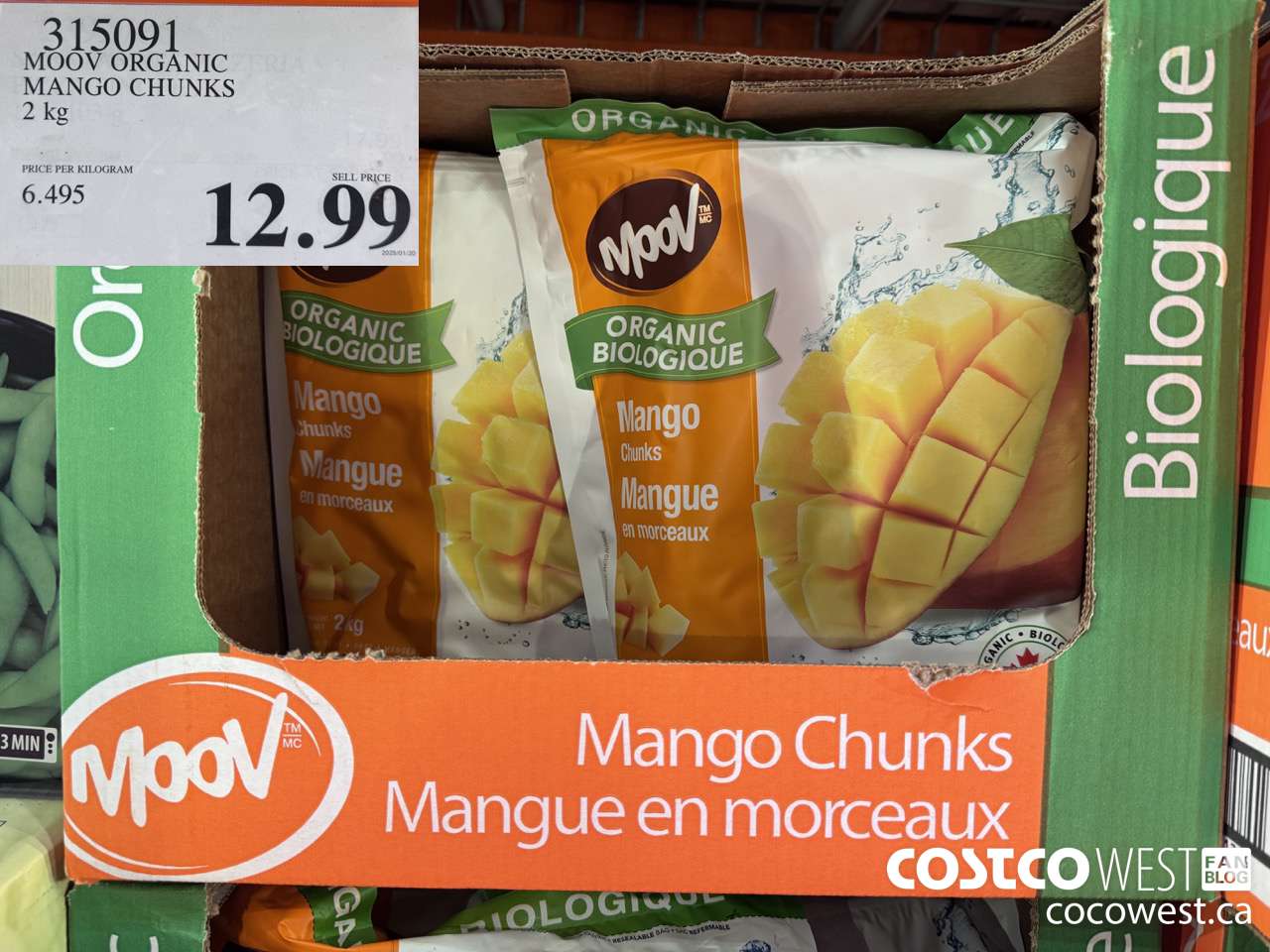 315091 MOOV ORGANIC MANGO CHUNKS 2 kg $12.99