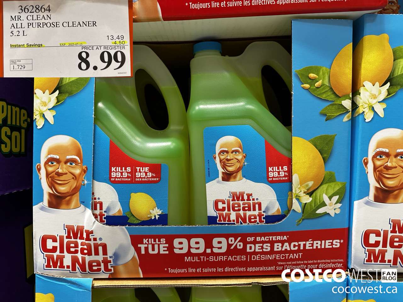 362864 MR. CLEAN ALL PURPOSE CLEANER 5.2 L ($4.50 INSTANT SAVINGS EXPIRES ON 2025-07-13) $8.99