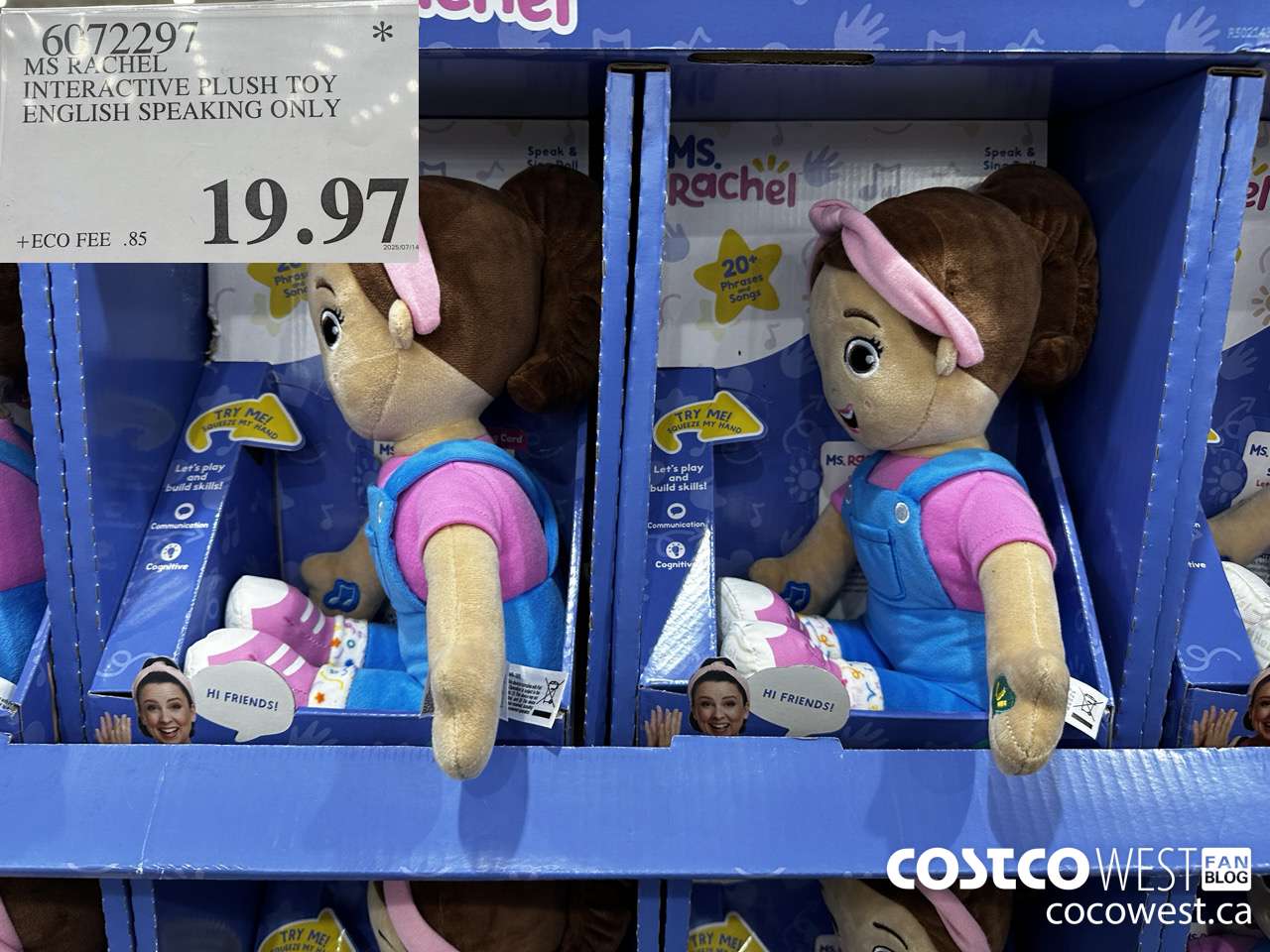 6072297 MS RACHEL INTERACTIVE PLUSH TOY ENGLISH SPEAKING ONLY $19.97