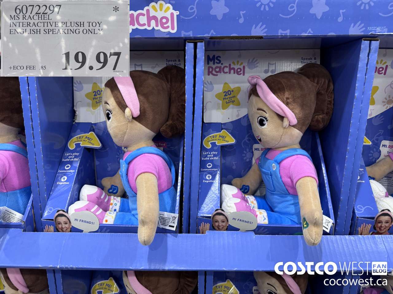 6072297 MS RACHEL INTERACTIVE PLUSH TOY ENGLISH SPEAKING ONLY $19.97