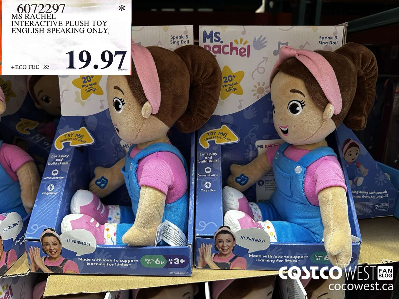6072297 MS RACHEL INTERACTIVE PLUSH TOY ENGLISH SPEAKING ONLY $19.97