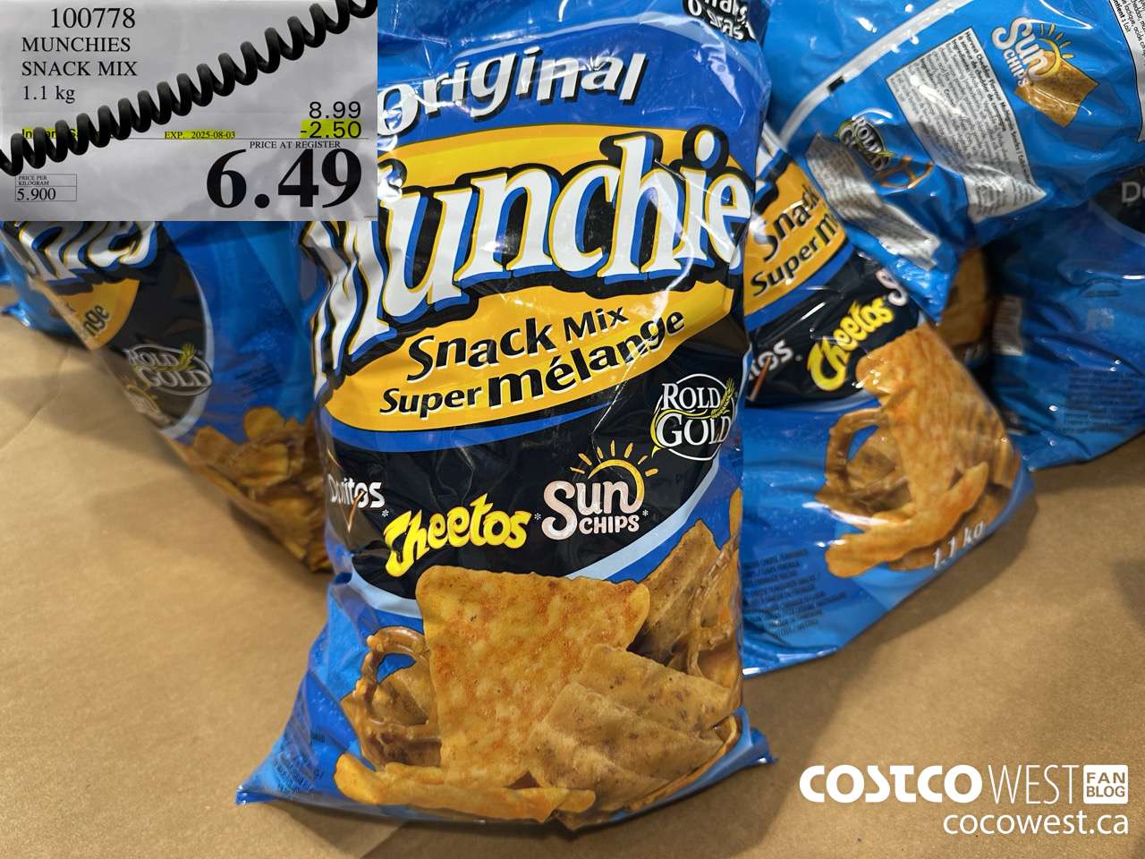100778 MUNCHIES SNACK MIX 1.1 kg ($2.50 INSTANT SAVINGS EXPIRES ON 2025-08-03) $6.49