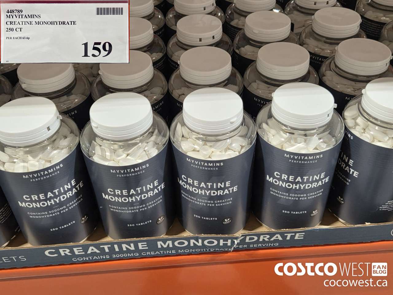 448789 MYVITAMINS CREATINE MONOHYDRATE 250CT $159.00