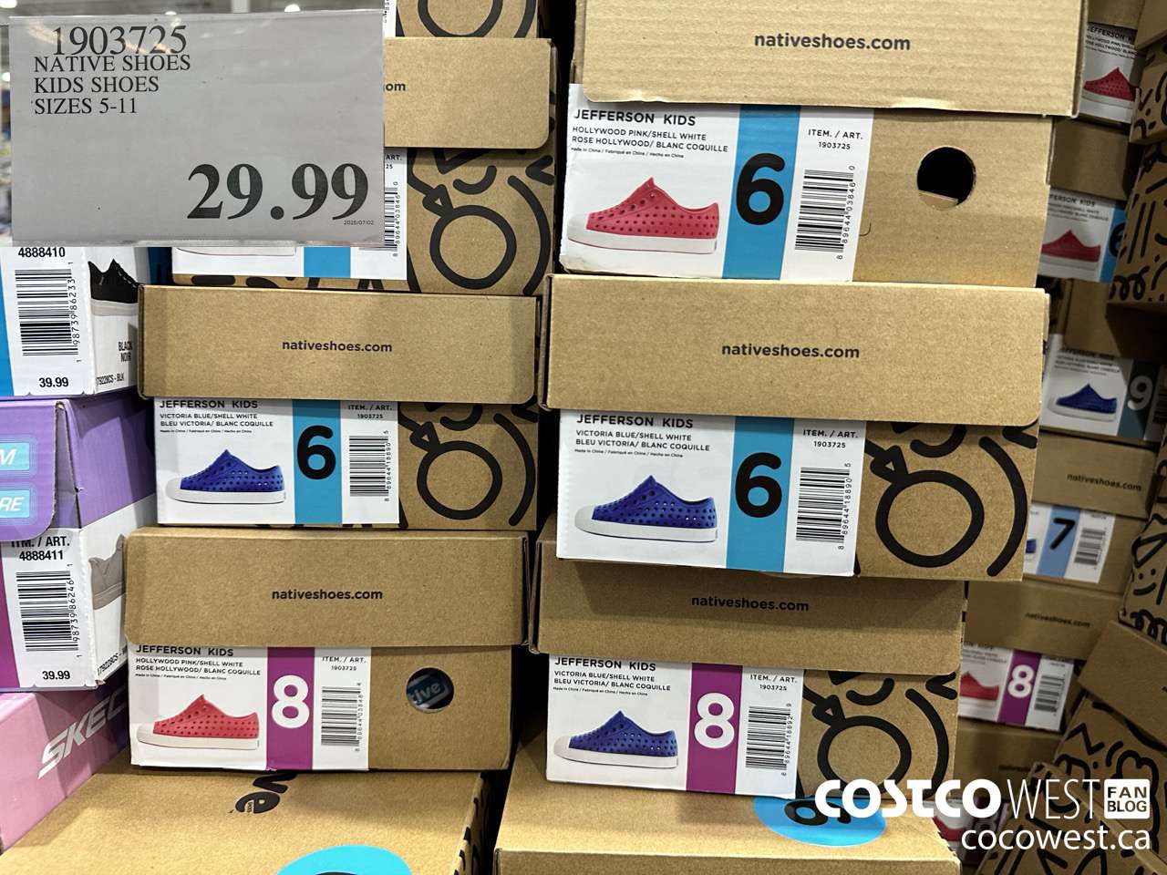 1903725 NATIVE SHOES KIDS SHOES SIZES 5-11 $29.99