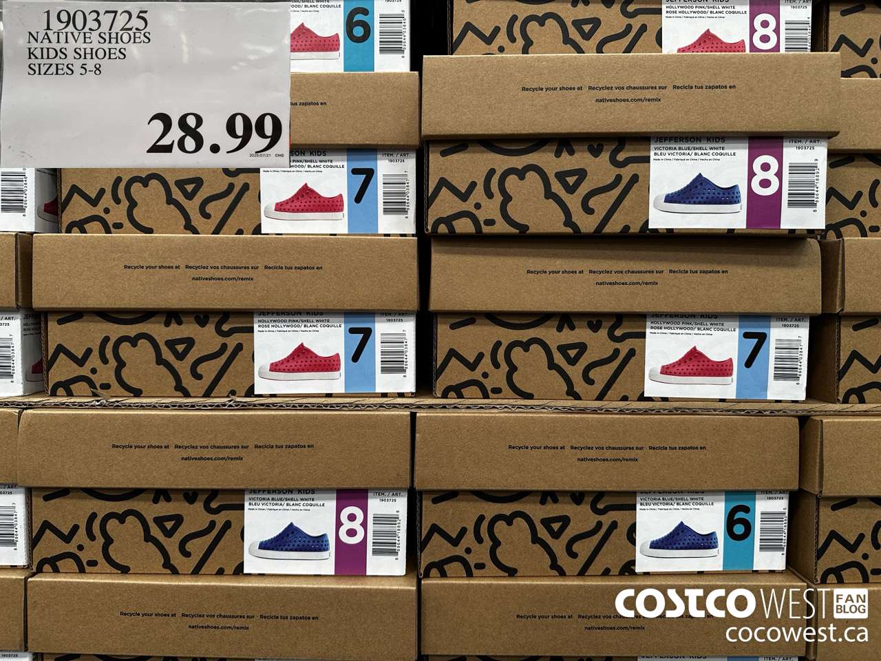 1903725 NATIVE SHOES KIDS SHOES SIZES 5-11 $28.99