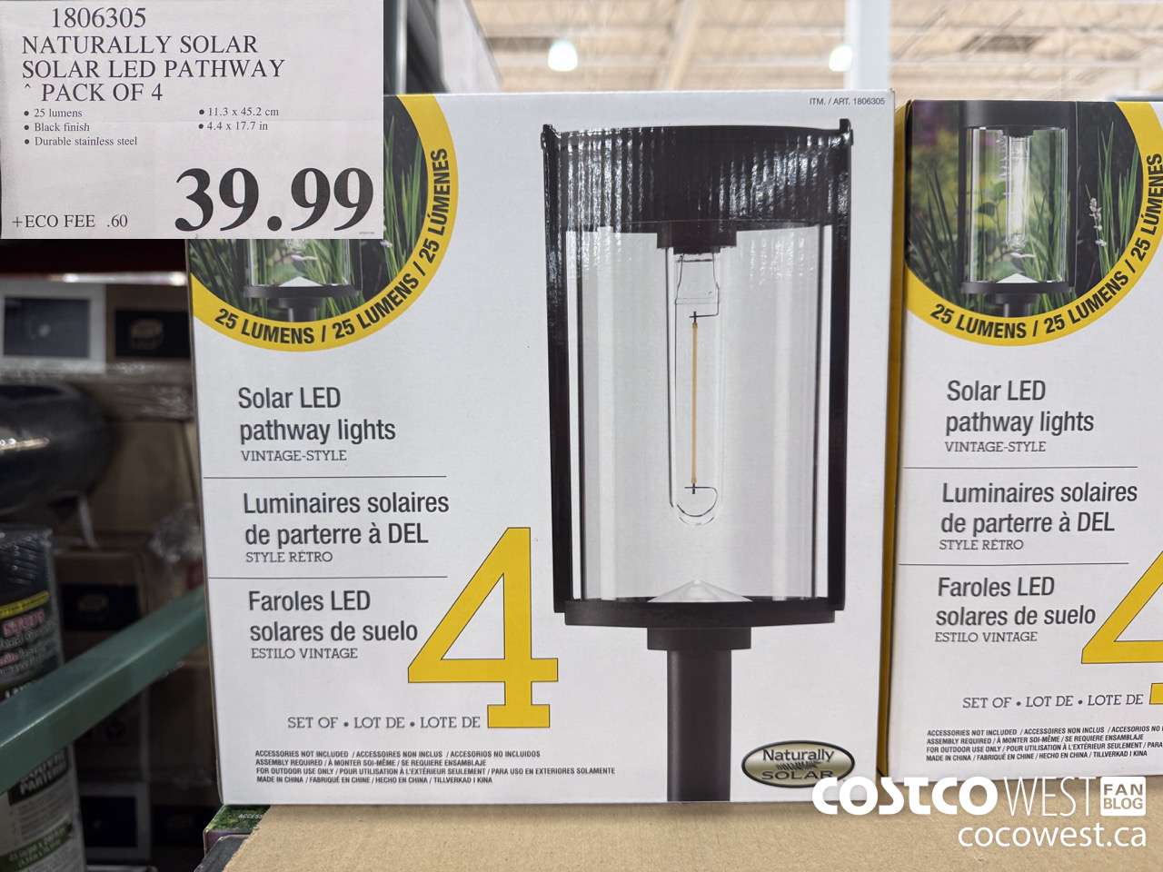 1806305 NATURALLY SOLAR SOLAR LED PATHWAY PACK OF 4 $39.99