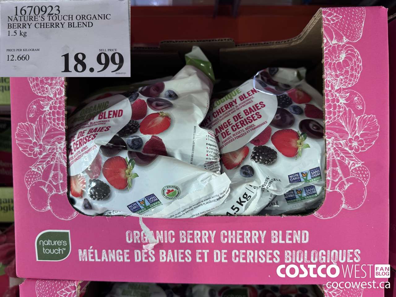 1670923 NATURE'S TOUCH ORGANIC BERRY CHERRY BLEND 1.5 KG $18.99