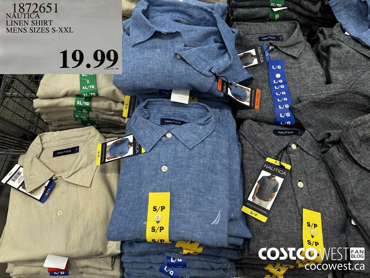 1872651 NAUTICA LINEN SHIRT MENS SIZES S-XXL $19.99