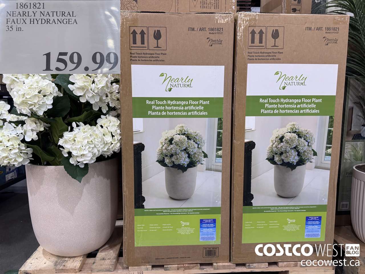 1861821 NEARLY NATURAL FAUX HYDRANGEA 35IN $159.99