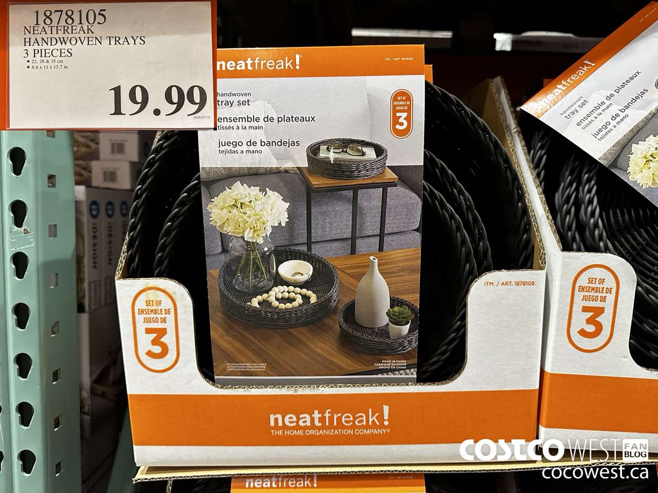 1878105 NEATFREAK HANDWOVEN TRAYS 3 PIECES $19.99