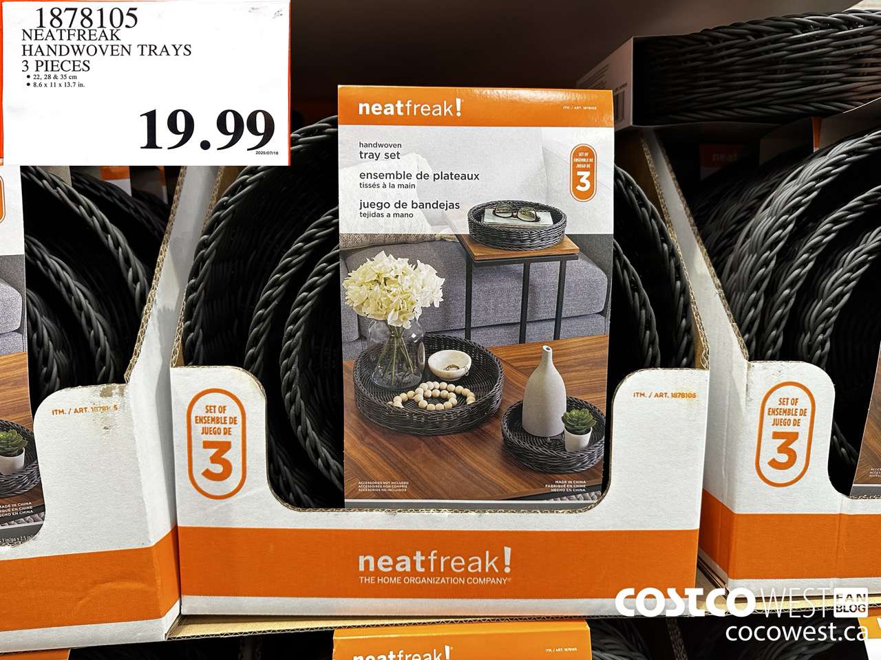 1878105 NEATFREAK HANDWOVEN TRAYS 3 PIECES $19.99