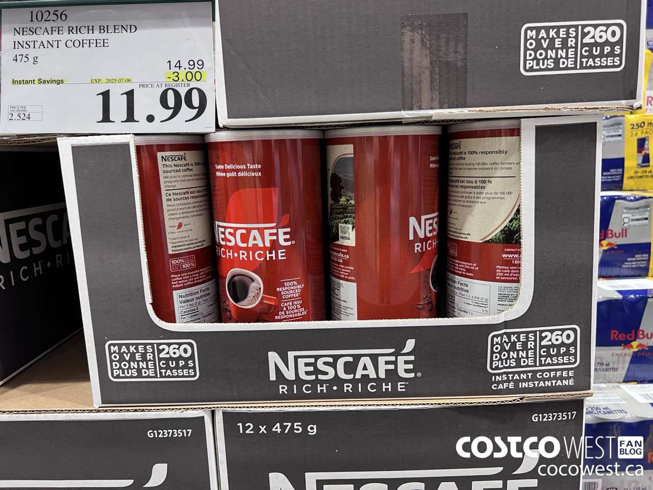 10256 NESCAFE RICH BLEND INSTANT COFFEE 475G ($3.00 INSTANT SAVINGS EXPIRES ON 2025-07-06) $11.99