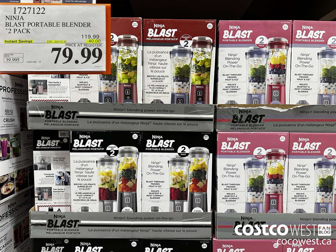 1727122 NINJA BLAST PORTABLE BLENDER 2 PACK ($40.00 INSTANT SAVINGS EXPIRES ON 2025-07-20) $79.99